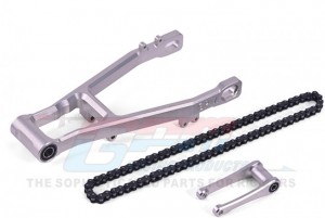 GPM ALUMINUM 7075 EXTEND SWING ARM +30mm PULL ROD CHAIN LOS264000 LOSI 1/4 PROMOTO-MX MOTORCYCLE LOS06000 - SILVER - MX3057-S