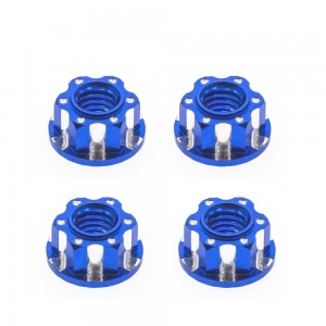 Aluminum M4 Wheel Lock Nuts For 1/10 RC Drift Touring Car Crawler Truck SCX10 TRX-4 - BLUE - AS-LN01/BU