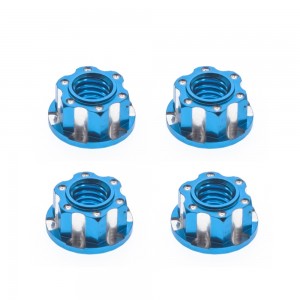 Aluminum M4 Wheel Lock Nuts For 1/10 RC Drift Touring Car Crawler Truck SCX10 TRX-4 - LIGHT BLUE - AS-LN01/LB