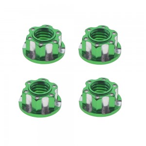 Aluminum M4 Wheel Lock Nuts For 1/10 RC Drift Touring Car Crawler Truck SCX10 TRX-4 - AS-LN01/GR