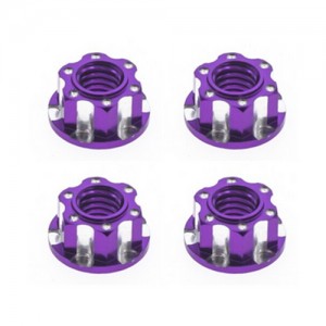 Aluminum M4 Wheel Lock Nuts For 1/10 RC Drift Touring Car Crawler Truck SCX10 TRX-4 - PURPLE - AS-LN01/PU