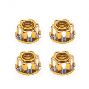 Aluminum M4 Wheel Lock Nuts For 1/10 RC Drift Touring Car Crawler Truck SCX10 TRX-4 - GOLD - AS-LN01/GO