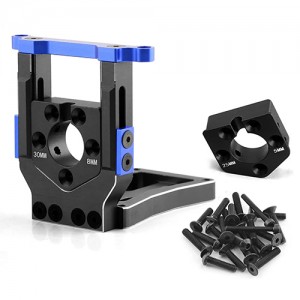 Aluminum 25 / 30mm Quick Change Motor Mount Seat 7760 For TRAXXAS X-MAXX 6S 8S / 1/5 XRT MONSTER TRUCK - BLACK / BLUE - TRX7760/V2/BK-BU