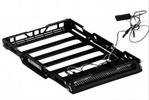 METAL ROOF LUGGAGE RACK WITH LED For TRAXXAS 1/18 4WD TRX4-M LAND ROVER DEFENDER 97054-1 / FORD BRONCO 97074-1 - TRX4MZSP1289-BK