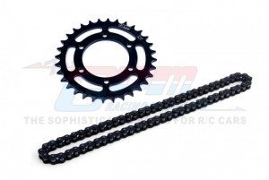 GPM MX6832S-BK CARBON STEEL 32T HIGH SPEED HUB CHAIN SPROCKET 40 MANGANESE STEEL 68 ROLLER CHAIN LOS262003 LOSI 1/4 PROMOTO-MX MOTORCYCLE LOS06000 - MX6832S-BK
