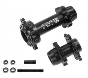 ALUMINUM 7075 F & R WHEEL HUB HEX LOS262012  LOS262013 FOR LOSI 1/4 PROMOTO-MX MOTORCYCLE LOS06000 - BLACK - RS-LOS262012/BK