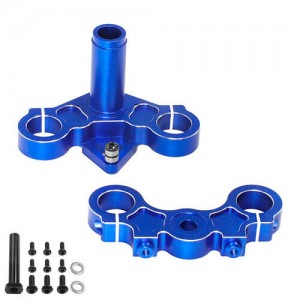 ALUMINUM 7075-T6 TRIPLE CLAMP SET LOS264004 FOR 1/4 LOSI PROMOTO MX MOTOR BIKE - BLUE - RS-LOS264004/BU