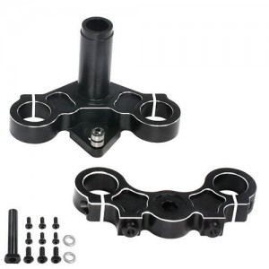 ALUMINUM 7075-T6 TRIPLE CLAMP SET LOS264004 FOR 1/4 LOSI PROMOTO MX MOTOR BIKE - RS-LOS264004/BK