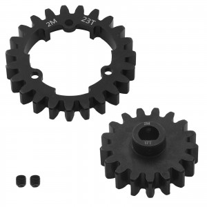 STEEL M2.0 Spur Gear - 23T Pinion Gear 10T / 17T 6449 For RC TRAXXAS X-MAXX / E-REVO MONSTER - 23T / 17T - TXM-2317T