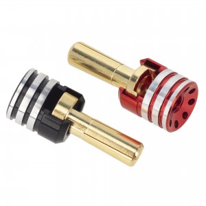 Aluminum Brass Heatsink Banana Bullet & Grips Plug 3.5mm / 4mm / 5mm 1pair - 4mm - RS-BP40
