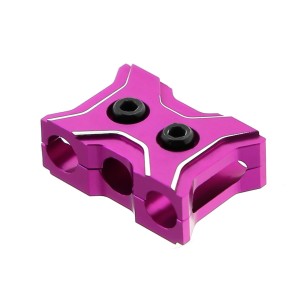 Aluminum ESC Motor 12 - 14 AWG 4mm Wire Fixed Guard Clamp Clip For 1/8 1/10 RC Car - PURPLE - RS-WFM01/PU