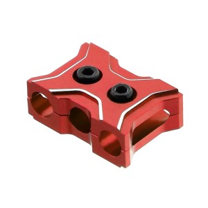 Aluminum ESC Motor 12 - 14 AWG 4mm Wire Fixed Guard Clamp Clip For 1/8 1/10 RC Car - RED - RS-WFM01/RE