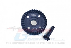 GPM TRX41134T 40Cr STEEL DIFF BEVEL GEAR 34T & PINION GEAR 11T 8279 TRAXXAS 1/10 ELECTRIC 4WD TRX-4 TRX-6 - TRX41134T-BK
