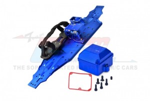 GPM SLE1612638C ALUMINUM 7075-T6 CHASSIS PLATE WITH SERVO MOUNT BATTERY COMPARTMENT MOTOR BASE FOR TRAXXAS 1/8 4WD SLEDGE MONSTER 95076-4 - SLE1612638C-B