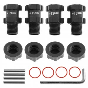 Aluminum Wheel Hex Adapter Convertor 14 to 17mm + 13mm Offset AR310779 For ARRMA 1/10 BIG ROCK GRANITE SENTON VORTEKS - RS-AR310779/BK