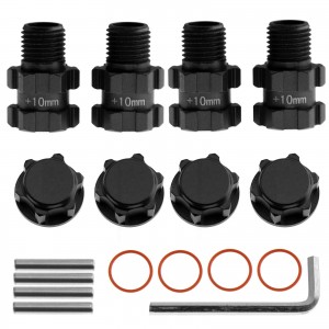 Aluminium Wheel Hex Adapter Convertor 14 to 17mm + 10mm Offset AR310779 For ARRMA 1/10 BIG ROCK GRANITE SENTON VORTEKS - RS-AR310779+10/BK