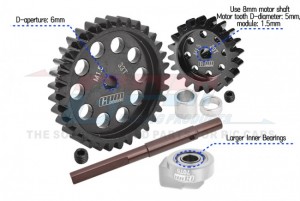 40Cr CARBON STEEL M1.5 SPUR GEAR 33T  MOTOR GEAR 20T FOR TRAXXAS TRAXXAS 1/5 X-MAXX 6S / 1/6 XRT 8S MONSTER - TXM2033TS-BK