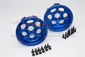 GPM YT1006F/R ALUMINIUM FRONT & REAR 2.2 WHEELS  BEADLOCK(6 POLES) AXIAL 1/10 RC YETI ROCK RACER - YT1006F/R-B
