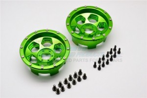 GPM YT1006F/R ALUMINIUM FRONT & REAR 2.2 WHEELS  BEADLOCK(6 POLES) AXIAL 1/10 RC YETI ROCK RACER - YT1006F/R-G