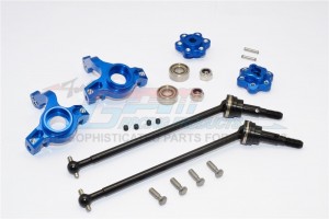 GPM YT102195S ALUMINIUM FRONT KNUCKLE ARM WITH HEX  ADAPTERS & STEEL FRONT CVD DRIVE SHAFT AXIAL YETI ROCK RACER - YT102195S-B