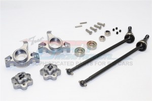 GPM YT102195S ALUMINIUM FRONT KNUCKLE ARM WITH HEX  ADAPTERS & STEEL FRONT CVD DRIVE SHAFT AXIAL YETI ROCK RACER - YT102195S-GS