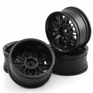 BBS Plastic Rim Set 52 x 26mm For 1/10 TAMIYA TT01 TT02 HPI RACING RS4 SPORT 3 Car - WH5226B/BK