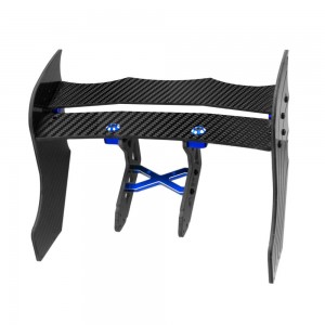 Carbon Fiber Adjust Wing Spoiler W/ Support Brace For 1/7 RC ARRMA LIMITLESS V2 Roller ARA7116V2 - BLUE - RS-ARA480026/BU