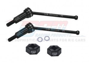 GPM MGG059FS Steel Rear CVD Drive Shaft W Hex ARA311180 For ARRMA 1/18 GRANITE GROM ARA2102 - BLACK - MGG059FS-BK