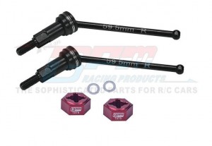 GPM MGG059FS Steel Rear CVD Drive Shaft W Hex ARA311180 For ARRMA 1/18 GRANITE GROM ARA2102 - RED - MGG059FS-R