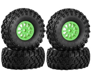 2.2 Inch Rubbr Tire And Rim Set 136mm x 55mm 12mm Hex For 1/10 RC CRAWLER TRAXXAS TRX-4 AXIAL SCX10-III - WH13655/GR