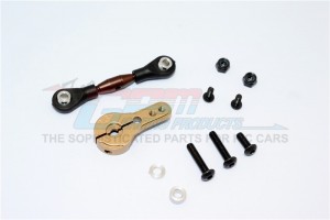 GPM YT16023 SPRING STEEL ANTI-THREAD TIE ROD WITH  ALUMINIUM SERVO HORN FOR 23T SPLINE 1/10 AXIAL YETI ROCK RACER - Titanium - YT16023-TIT