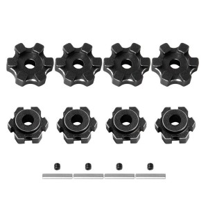 Aluminum Splined Wheel Hex Hubs 17mm 8956 For TRAXXAS 1/10 MAXX MONSTER 89086-4 - BLACK - TRX-178956/BK