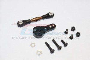 SPRING STEEL ANTI-THREAD TIE ROD WITH  ALUMINIUM SERVO HORN FOR 24T AXIAL YETI ROCK RACER - YT16024-BK