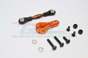 SPRING STEEL ANTI-THREAD TIE ROD WITH  ALUMINIUM SERVO HORN FOR 24T AXIAL YETI ROCK RACER - Orange - YT16024-OR