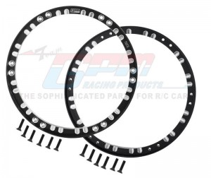 GPM Aluminum 7075 Front Reinforcement Rings Wheel For LOSI RC 1/4 Promoto MX Motocycle LOS06000 LOS06002 - BLACK - MX0505F-BK