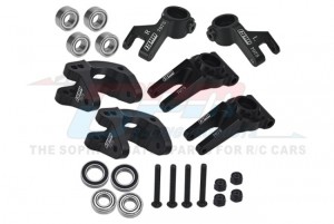 GPM MGO192122 ALUMINUM 7075 FRONT C HUBS & FRONT STEERING BLOCK & REAR HUB ARA330818 ARA340189 FOR ARRMA 1/10 GORGON ARA3230S - BLACK - MGO192122-BK