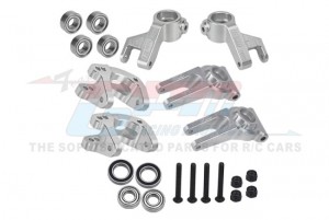 GPM MGO192122 ALUMINUM 7075 FRONT C HUBS & FRONT STEERING BLOCK & REAR HUB ARA330818 ARA340189 FOR ARRMA 1/10 GORGON ARA3230S - SILVER - MGO192122-S