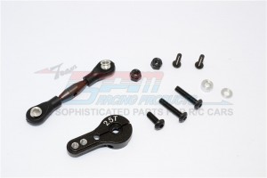 SPRING STEEL ANTI-THREAD TIE ROD WITH  ALUMINIUM SERVO HORN FOR 25T SPLINE AXIAL YETI ROCK RACER - YT16025-BK