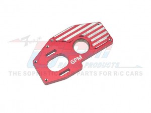 GPM Aluminum 7075 Motor Mount Plate Center Diff Big Bearing ARA311192 For ARRMA 1/8 MOJAVE 4S BLX ARA4404 - RED - MAM4018-R