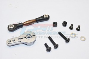 SPRING STEEL ANTI-THREAD TIE ROD WITH  ALUMINIUM SERVO HORN FOR 25T SPLINE AXIAL YETI ROCK RACER - YT16025-GS