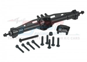GPM SCXP013 Aluminum 7075 Rear Straight Axle Housing For 1/10 RC AXIAL SCX10 PRO / SCX10-III Crawler - BLACK - SCXP013/BK