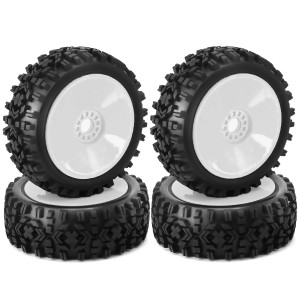 Offroad Rubber Tire & Rim Set Dish Type 17mm Hex For 1/8 1/10 KYOSHO MP10 ARRMA TYPHON BUGGY Truck - TY1188543/WI
