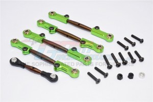 GPM YT160S SPRING STEEL COMPLETED ANTI-THREAD  TIE ROD WITH ALUMINIUM ENDS 1/10 AXIAL YETI ROCK RACER - Green - YT160S-G