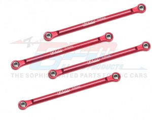 GPM Aluminum 7075 Upper 4-Link Bar Set LOS214044 For LOSI 1/18 Mini LMT MONSTER LOS01026 - RED - LMTM049FR-R