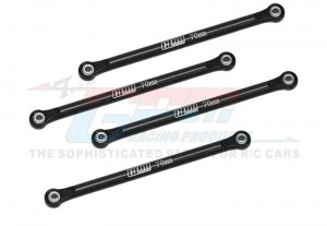 GPM Aluminum 7075 Lower 4-Link Bar Set LOS214045 For LOSI 1/18 Mini LMT Monster LOS01026 - BLACK - LMTM014FR-BK