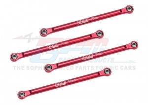 GPM Aluminum 7075 Lower 4-Link Bar Set LOS214045 For LOSI 1/18 Mini LMT Monster LOS01026 - RED - LMTM014FR-R