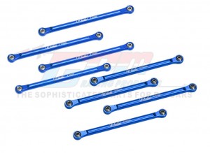 GPM LMTM1449FR Aluminum 7075 Upper & Lower Link Bar Set LOS214044 LOS214045 For LOSI 1/18 Mini LMT Monster LOS01026 - BLUE - LMTM1449FR-B