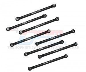 GPM LMTM1449FR Aluminum 7075 Upper & Lower Link Bar Set LOS214044 LOS214045 For LOSI 1/18 Mini LMT Monster LOS01026 - BLACK - LMTM1449FR-BK