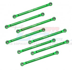 GPM LMTM1449FR Aluminum 7075 Upper & Lower Link Bar Set LOS214044 LOS214045 For LOSI 1/18 Mini LMT Monster LOS01026 - GREEN - LMTM1449FR-G