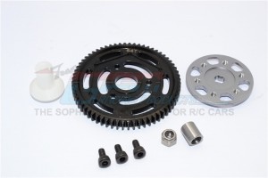 ALUMINIUM SPUR GEAR ADAPTER + STEEL  SPUR GEAR 32 PITCH 64T AXIAL YETI ROCK RACER - YT1664T-GS